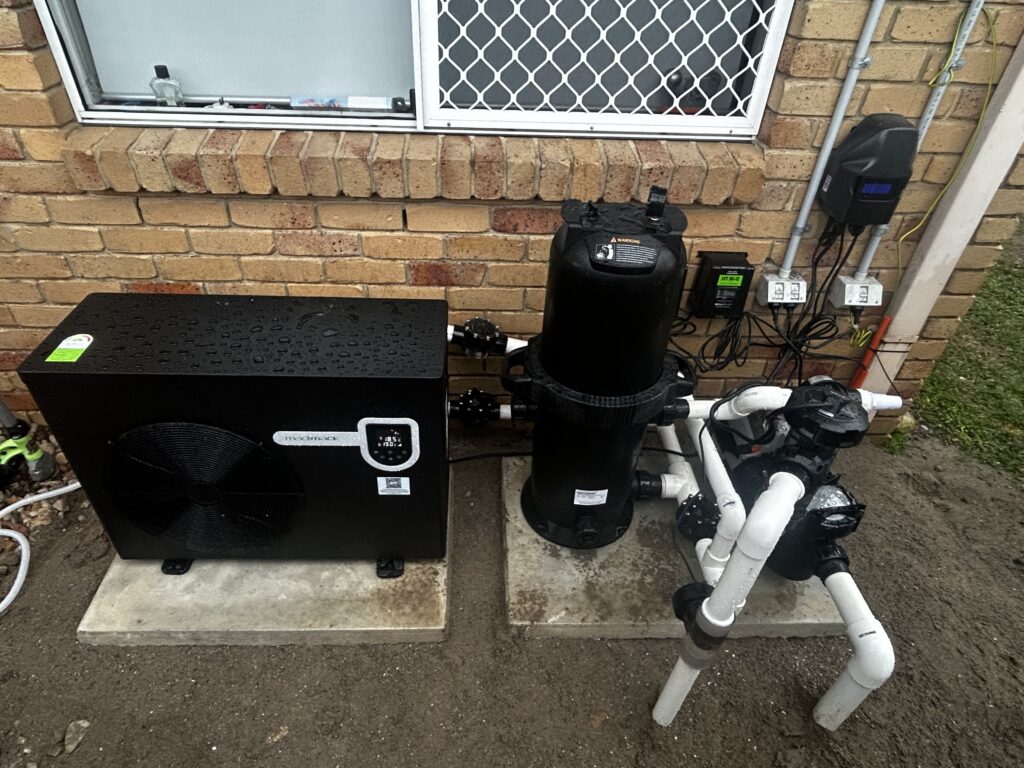 Madimack heat pump and Naked Freshwater pool system installation Buderim Sunshine Coast