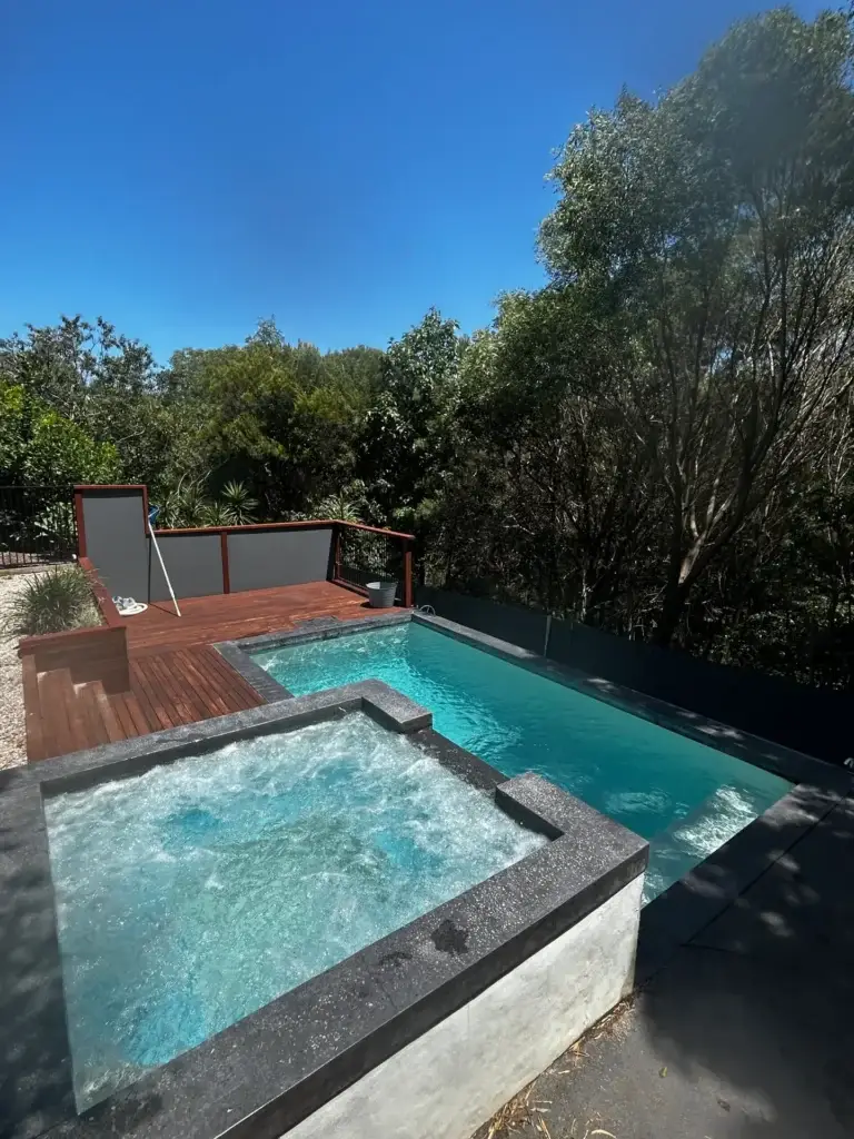 Heated swimming pool and spa on the Sunshine Coast