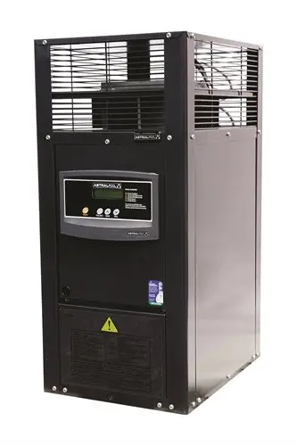 Astral gas pool heater installed for residential swimming pool