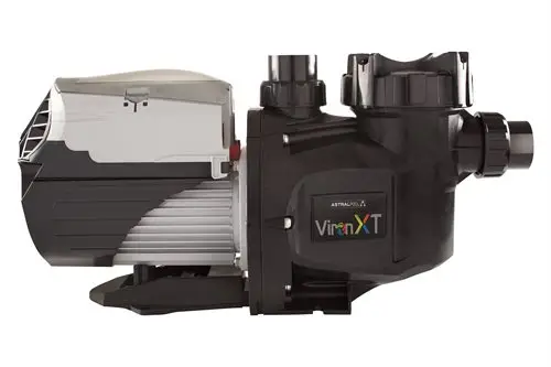 Astral variable speed pool pump installed for residential swimming pool